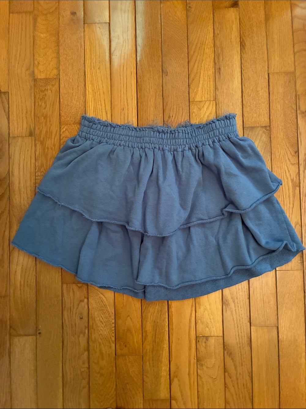 Aerie Tiered Ruffled Mini Skirt (Blue Purple)